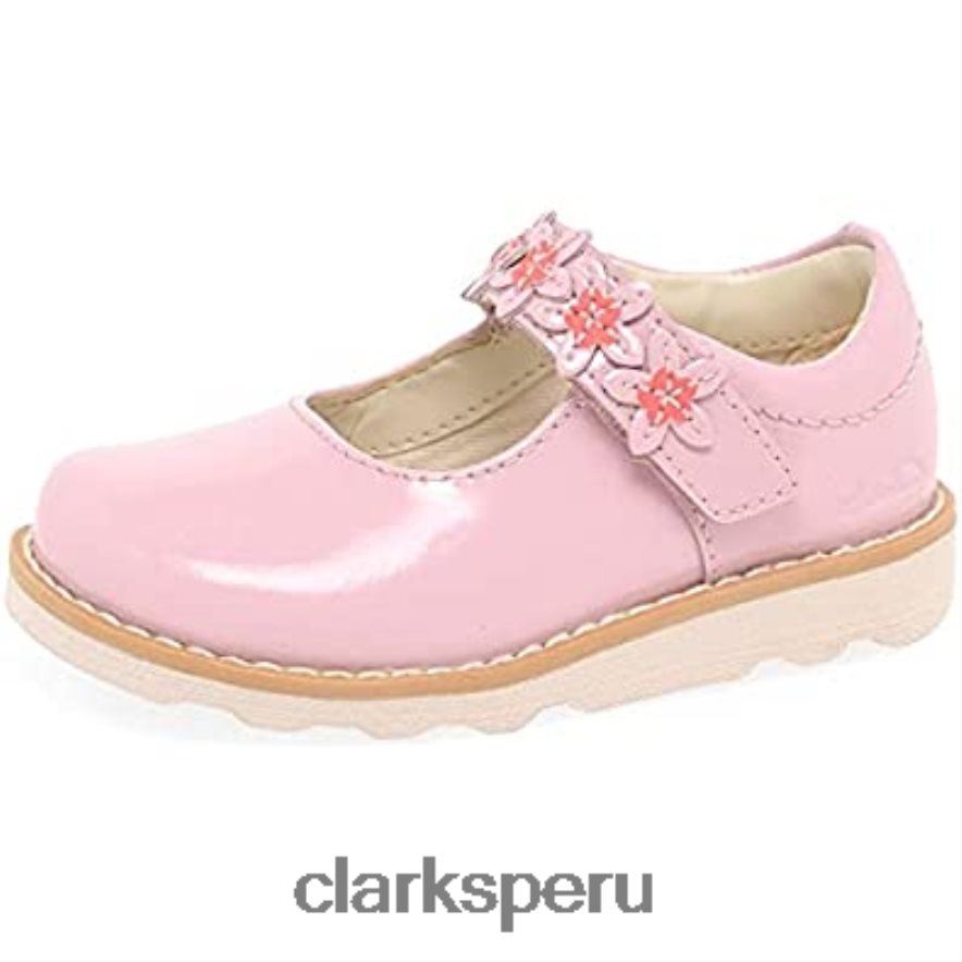 zapatos de cuero para niño con pétalo de corona ancho rosa clarks niños Clarks 40N4LX239