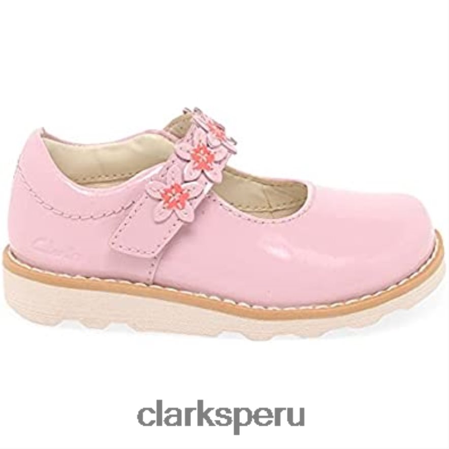 zapatos de cuero para niño con pétalo de corona ancho rosa clarks niños Clarks 40N4LX239