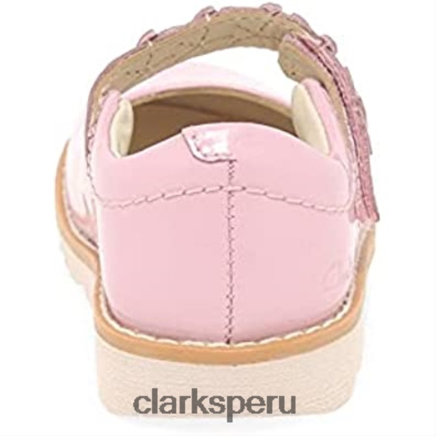 zapatos de cuero para niño con pétalo de corona ancho rosa clarks niños Clarks 40N4LX239