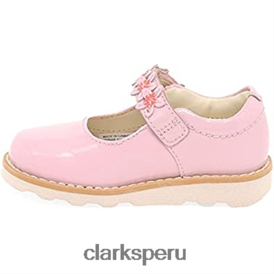zapatos de cuero para niño con pétalo de corona ancho rosa clarks niños Clarks 40N4LX239