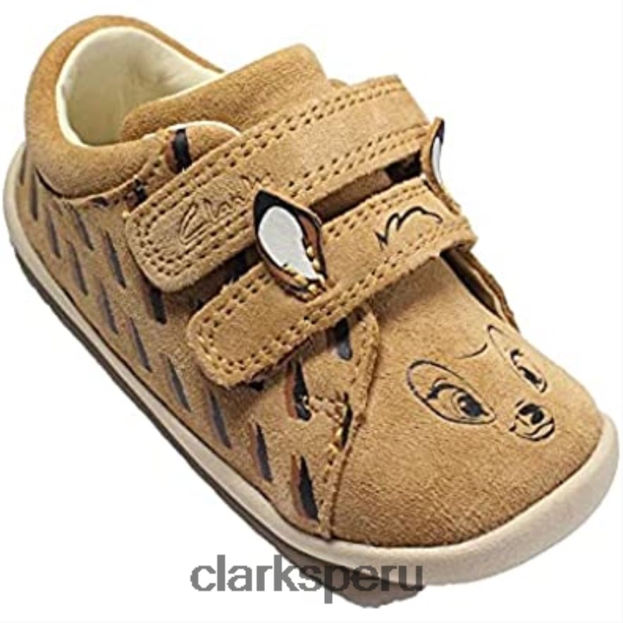 zapatos pre walker para niños de cuero de ante color tostado de disney bambi para niños pequeños clarks niños Clarks 40N4LX2742