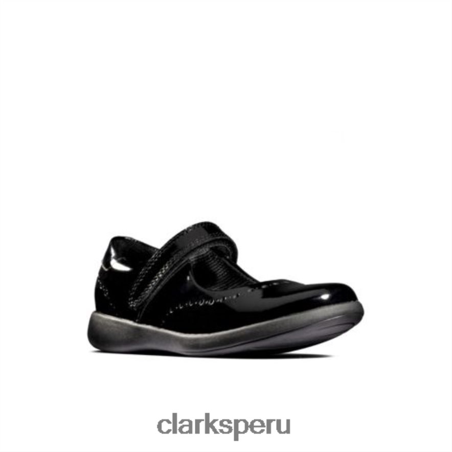 charol negro grabado artesanal fst g fit clarks niños Clarks 40N4LX4612 charol negro