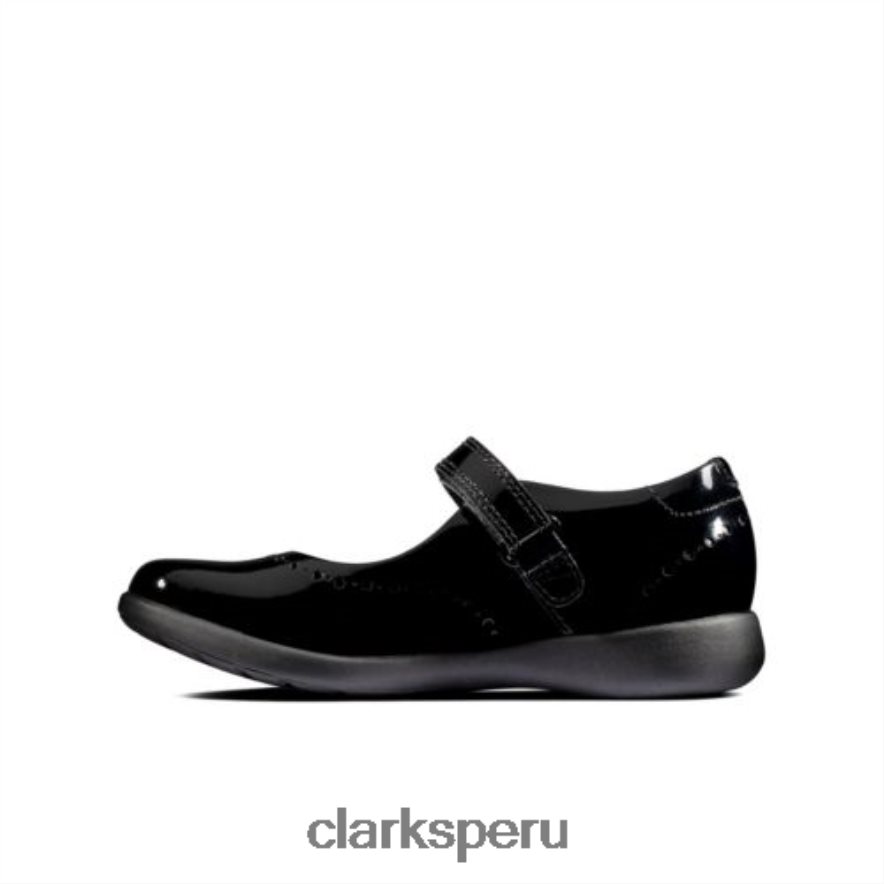 charol negro grabado artesanal fst g fit clarks niños Clarks 40N4LX4612 charol negro
