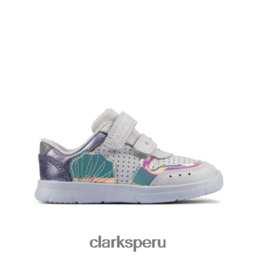 clarks de cuero blanco ath shell fst g fit niños Clarks 40N4LX4603 cuero blanco