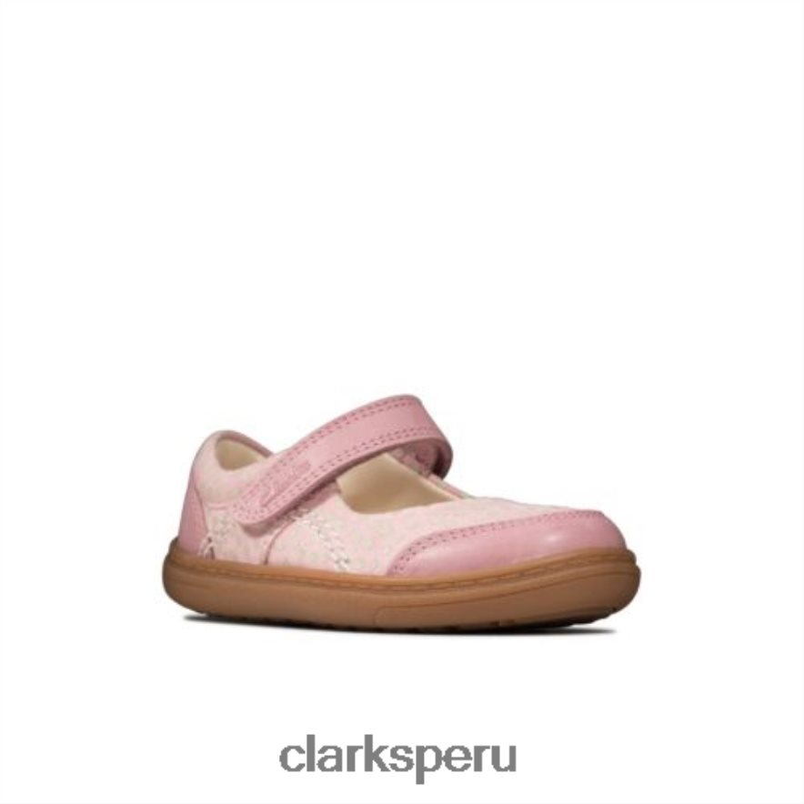 clarks polvoriento rosa cuero flashbright fst h fit niños Clarks 40N4LX4601 cuero rosa polvoriento