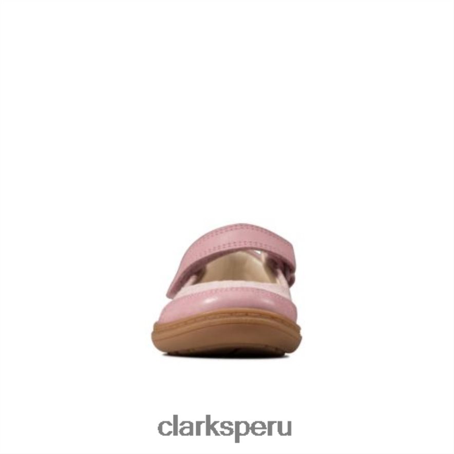 clarks polvoriento rosa cuero flashbright fst h fit niños Clarks 40N4LX4601 cuero rosa polvoriento