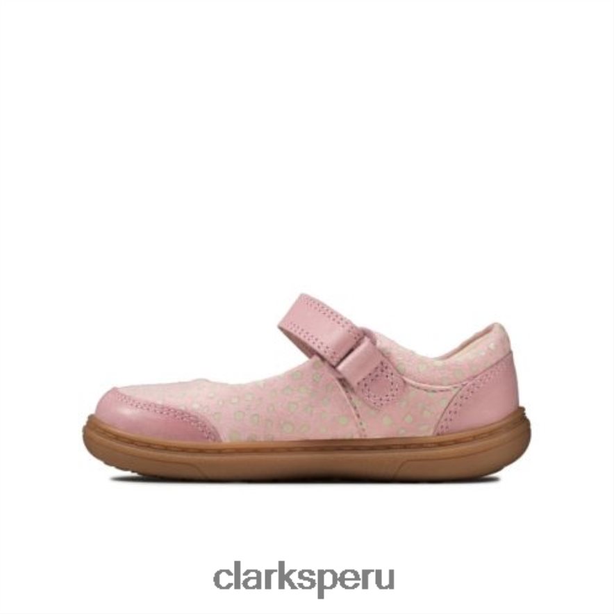 clarks polvoriento rosa cuero flashbright fst h fit niños Clarks 40N4LX4601 cuero rosa polvoriento
