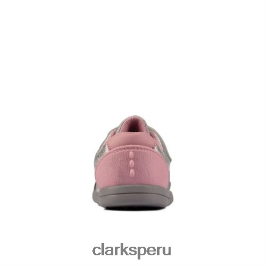 clarks rex quest fst h fit cuero plateado niños Clarks 40N4LX4600 cuero plateado