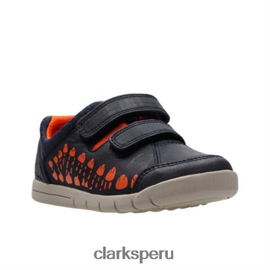 clarks trail walk fst g fit de cuero azul marino niños Clarks 40N4LX4840 cuero azul marino