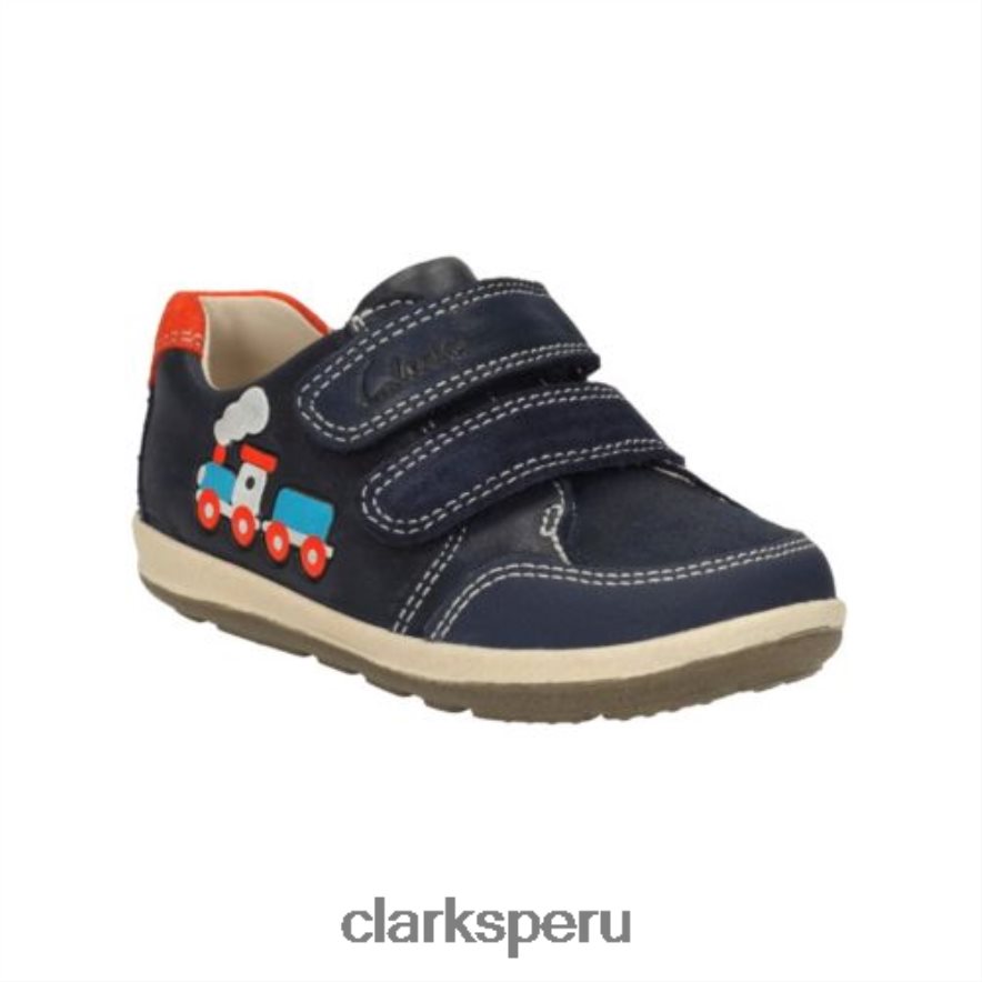 suavemente tom fst f fit clarks cuero azul marino niños Clarks 40N4LX4847 cuero azul marino