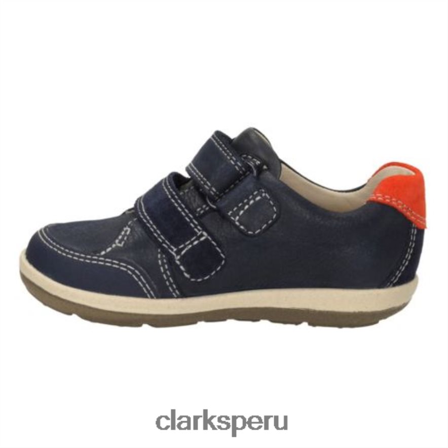 suavemente tom fst f fit clarks cuero azul marino niños Clarks 40N4LX4847 cuero azul marino