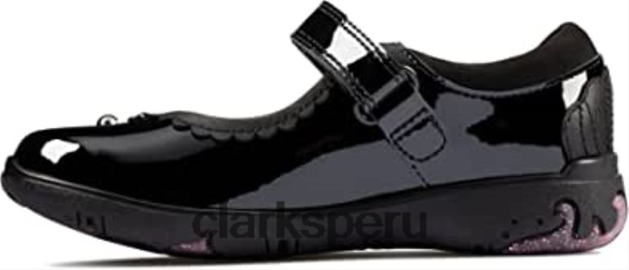 Zapatos clarks sea shimmer de charol para niño negro niños Clarks 40N4LX490