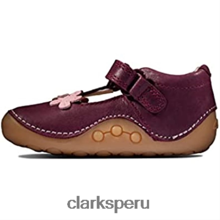 clarks ti ny f lower zapatos de cuero para niños pequeños charol azul marino niños Clarks 40N4LX2147