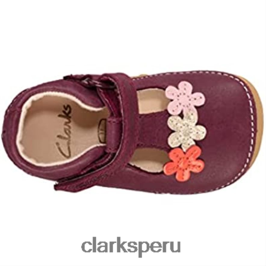 clarks ti ny f lower zapatos de cuero para niños pequeños charol azul marino niños Clarks 40N4LX2147