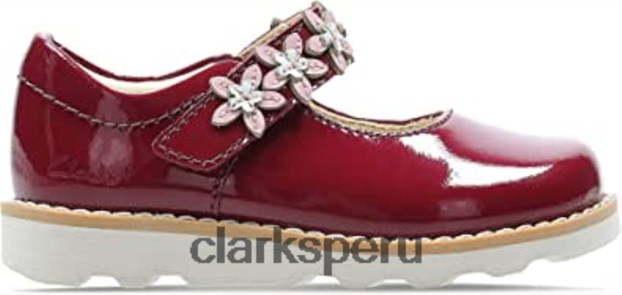 zapatos mary jane para niños con charol de cereza y pétalos de corona 6 g de cereza clarks niños Clarks 40N4LX1388