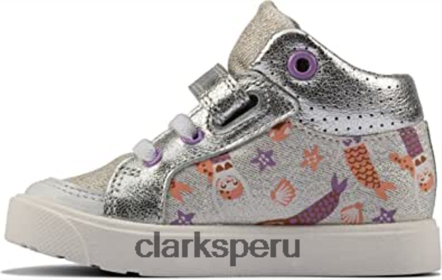 city ​​pop niño textil lona plata combi ize clarks niños Clarks 40N4LX2295