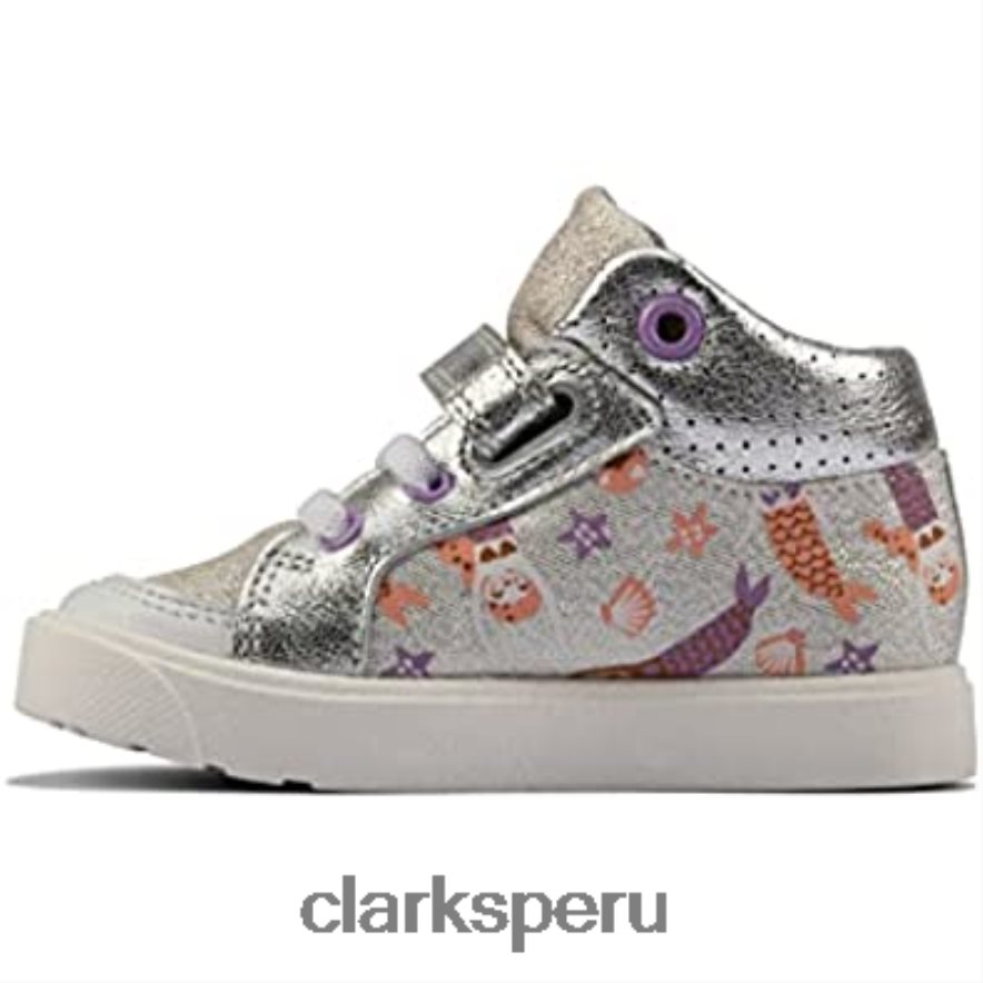 city ​​pop niño textil lona plata combi ize clarks niños Clarks 40N4LX2295