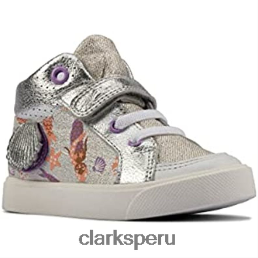 city ​​pop niño textil lona plata combi ize clarks niños Clarks 40N4LX2295