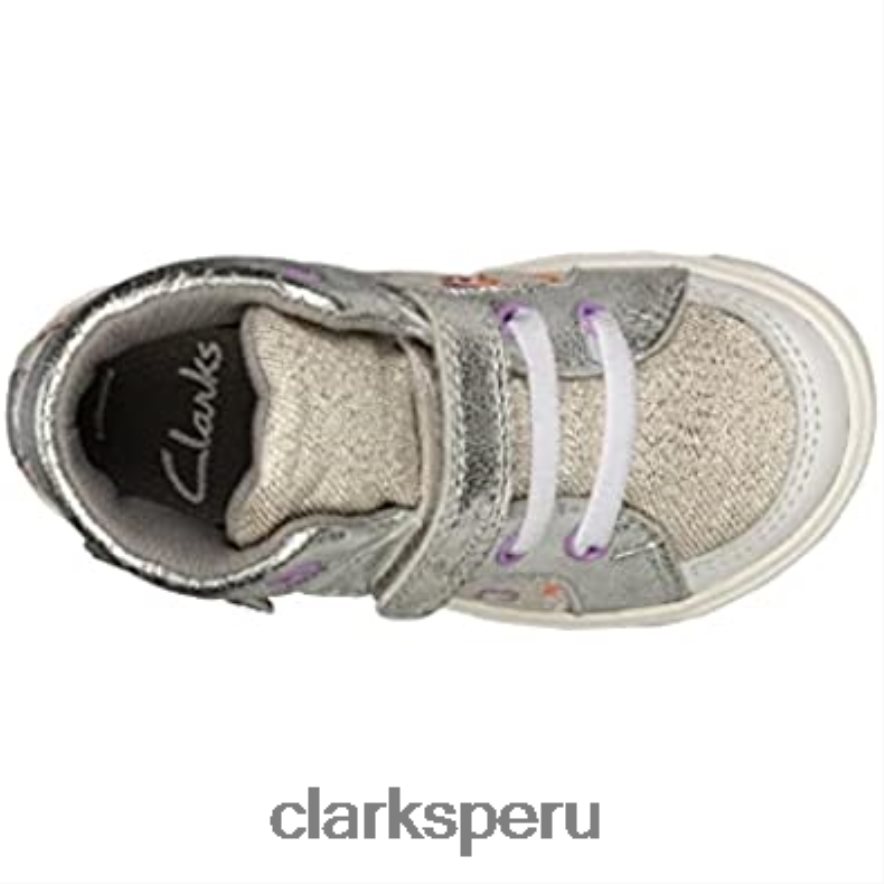 city ​​pop niño textil lona plata combi ize clarks niños Clarks 40N4LX2295