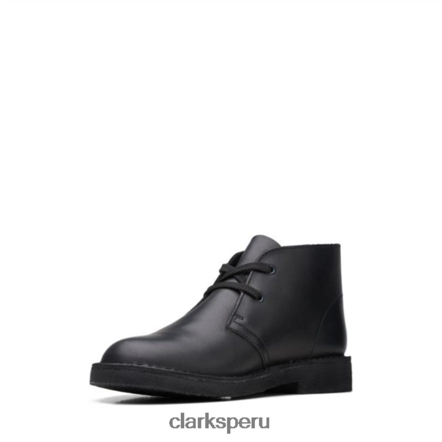 bota safari de cuero negra clarks de cuero negro antiguo niños Clarks 40N4LX5924 cuero negro