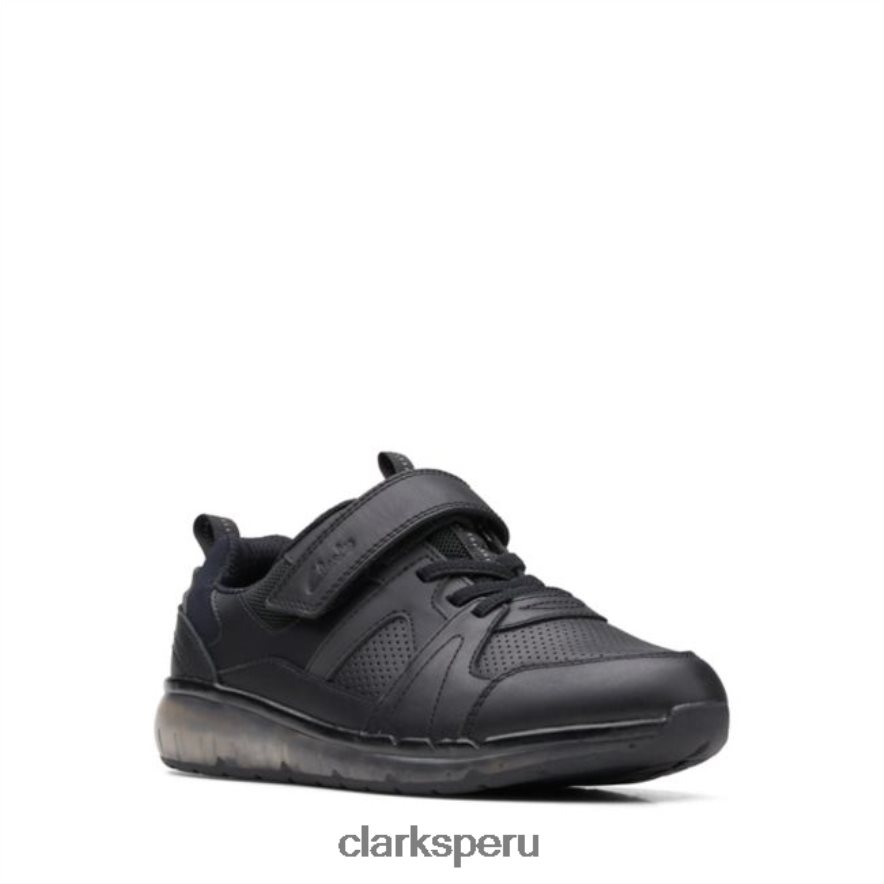 chispa haz mayor cuero negro clarks cuero negro niños Clarks 40N4LX5965 cuero negro