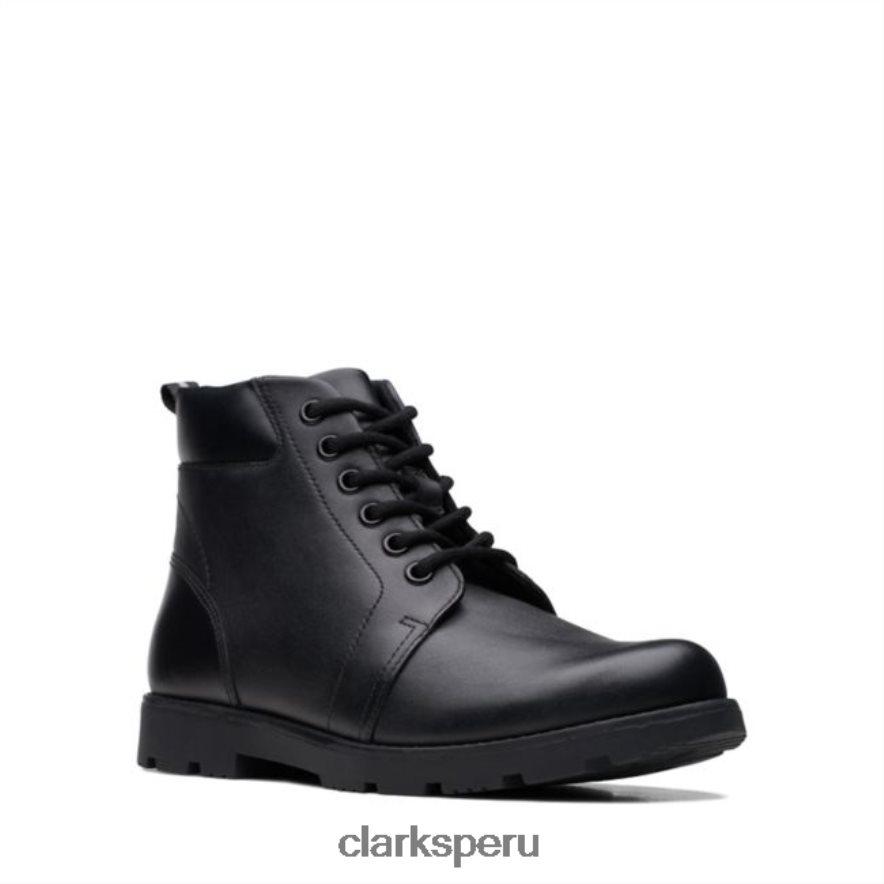 clarks cuero negro heath cuero negro juvenil medio niños Clarks 40N4LX5921 cuero negro