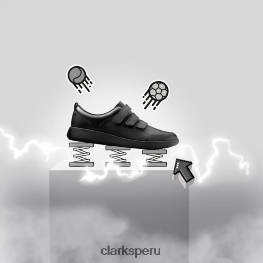 scape sky juvenil cuero negro clarks cuero negro niños Clarks 40N4LX5831 cuero negro