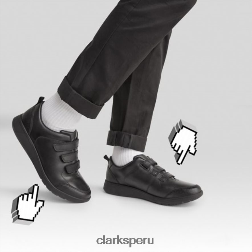 scape sky juvenil cuero negro clarks cuero negro niños Clarks 40N4LX5831 cuero negro