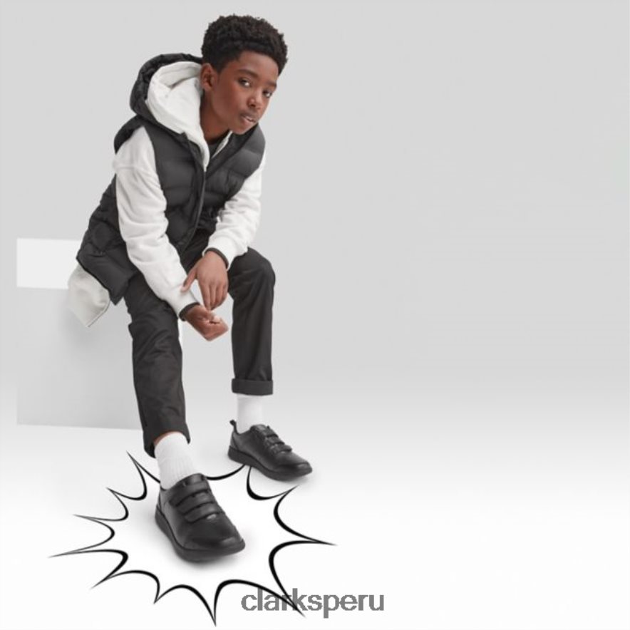 scape sky juvenil cuero negro clarks cuero negro niños Clarks 40N4LX5831 cuero negro