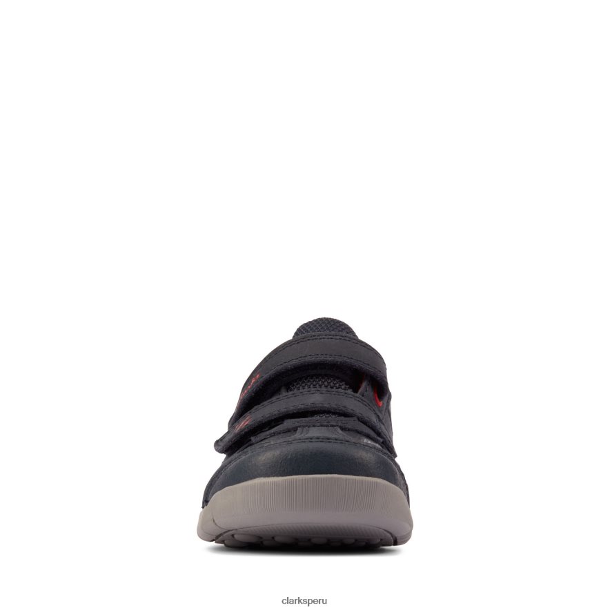 camiseta clarks rex play de cuero azul marino/rojo niños Clarks 40N4LX3840 cuero azul marino/rojo