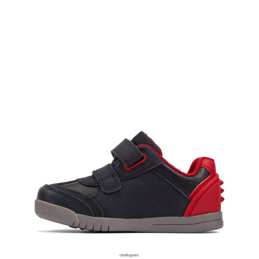 camiseta clarks rex play de cuero azul marino/rojo niños Clarks 40N4LX3840 cuero azul marino/rojo