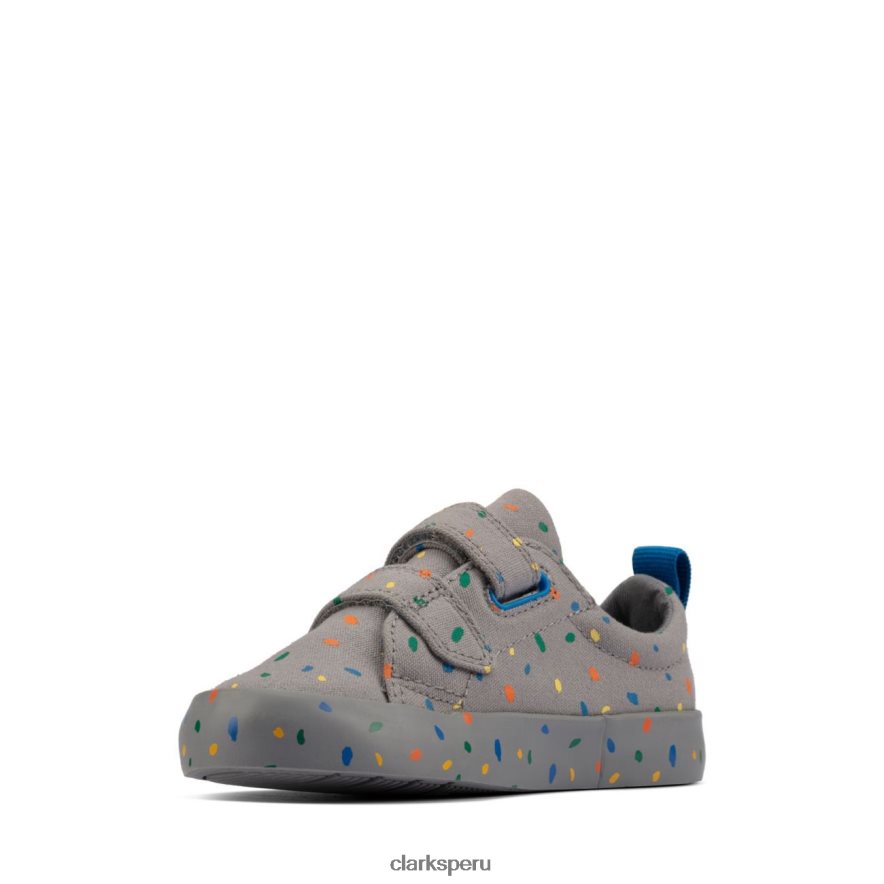 foxing print t clarks lona gris niños Clarks 40N4LX3813 lona gris