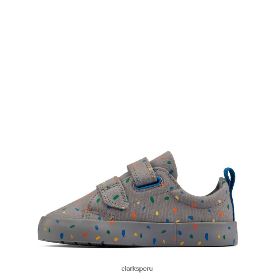 foxing print t clarks lona gris niños Clarks 40N4LX3813 lona gris