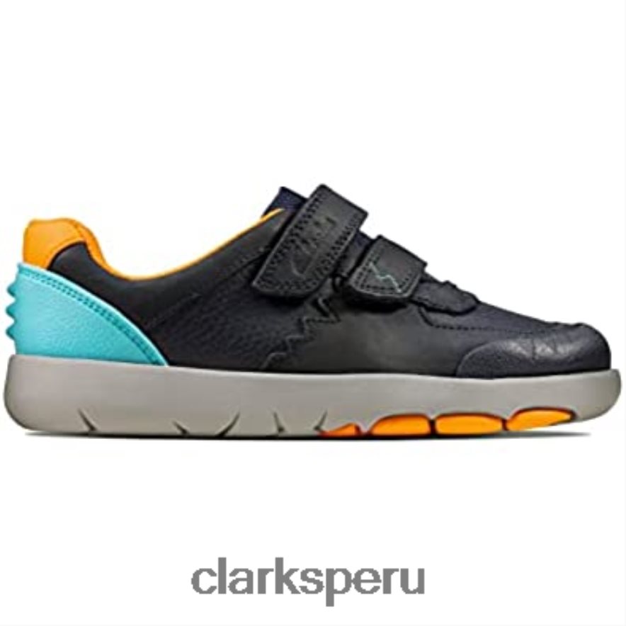 Zapatos casual de niño azul marino combi de Clarks 'rex quest k' niños Clarks 40N4LX1369 azul marino combinado azul