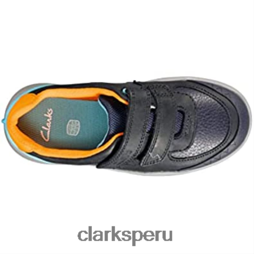 Zapatos casual de niño azul marino combi de Clarks 'rex quest k' niños Clarks 40N4LX1369 azul marino combinado azul
