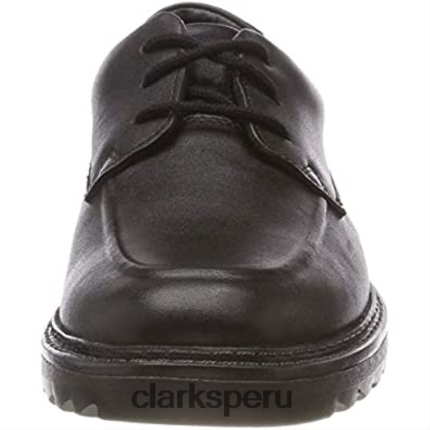 clarks black boy's asher grove derbis niños Clarks 40N4LX1889 cuero negro cuero negro