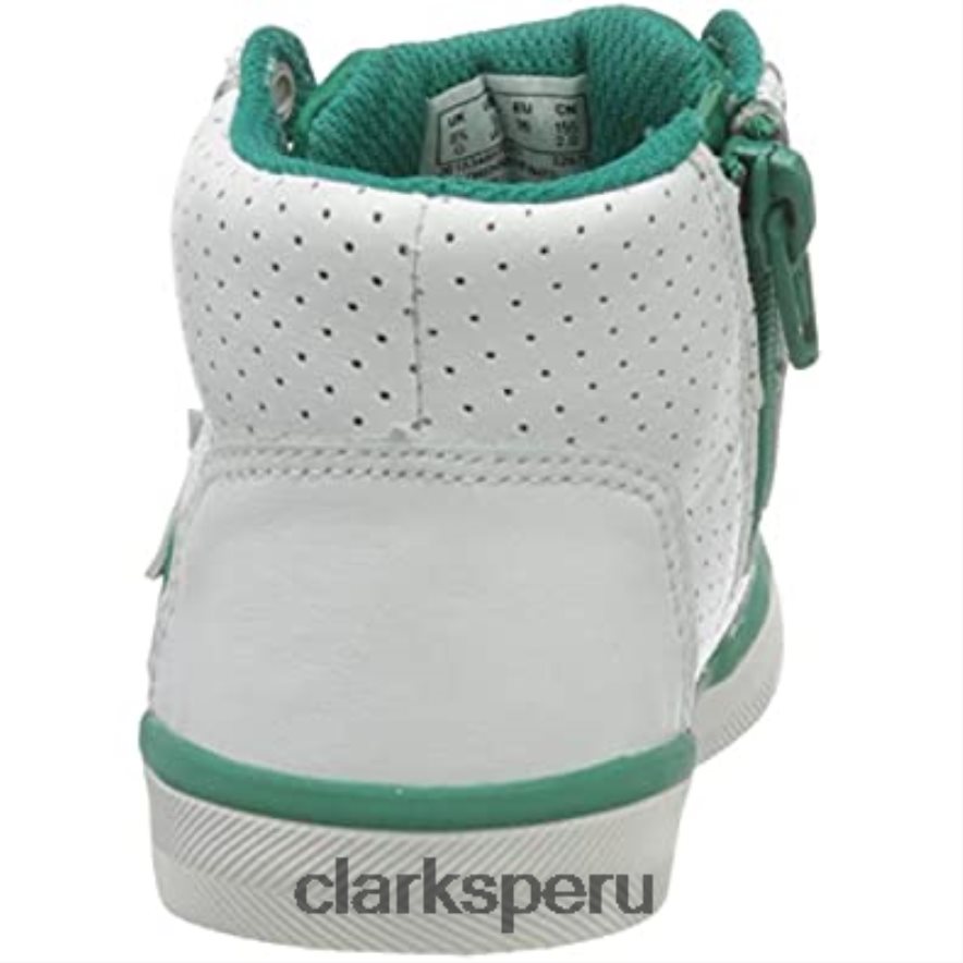 Zapatilla clarks city flake t de cuero blanco para niño niños Clarks 40N4LX513 cuero blanco