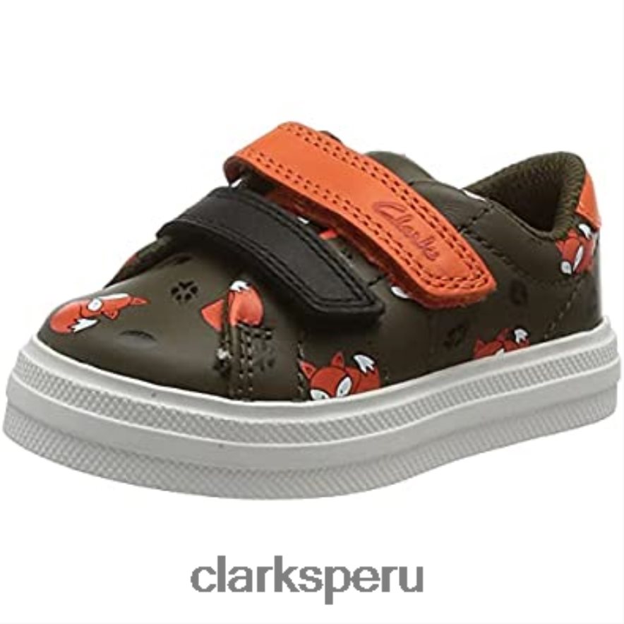 Zapatilla clarks combi nova early t caqui para niño niños Clarks 40N4LX232 combinado caqui