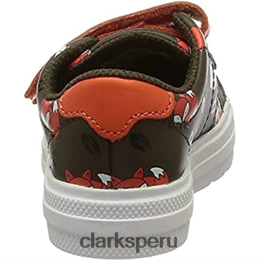 Zapatilla clarks combi nova early t caqui para niño niños Clarks 40N4LX232 combinado caqui