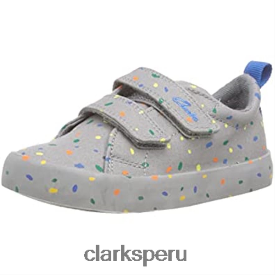 Zapatilla niño clarks foxing print t lona gris niños Clarks 40N4LX227 lona gris