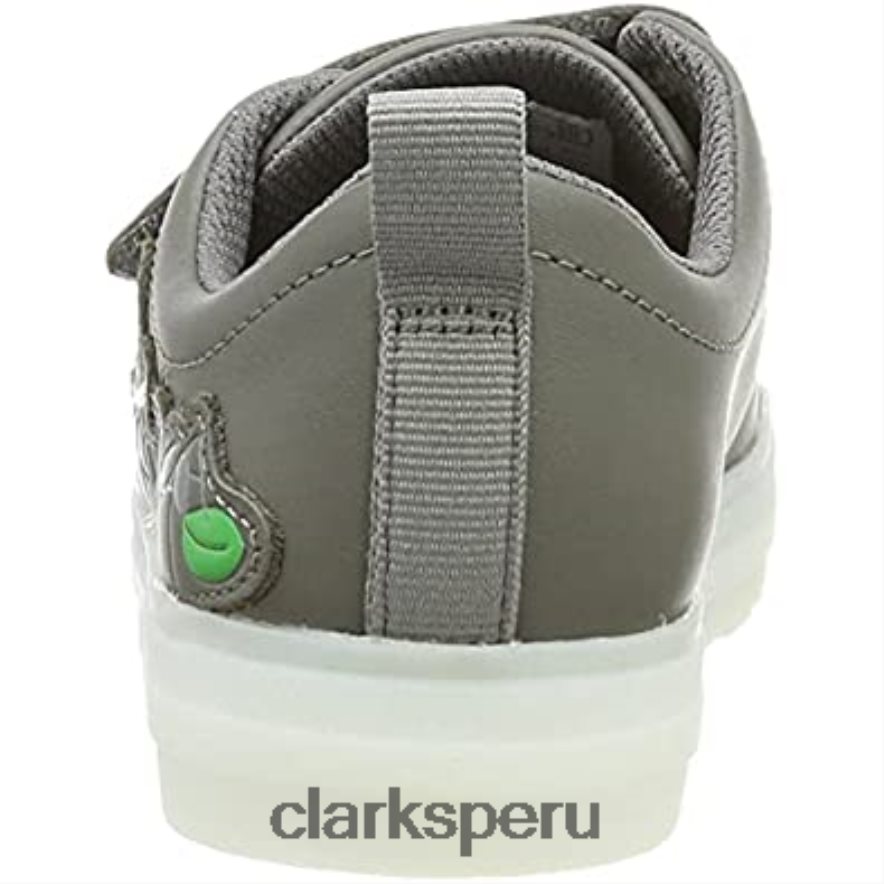 Zapatilla niño flare bug k piel gris oscuro clarks niños Clarks 40N4LX820 cuero gris oscuro