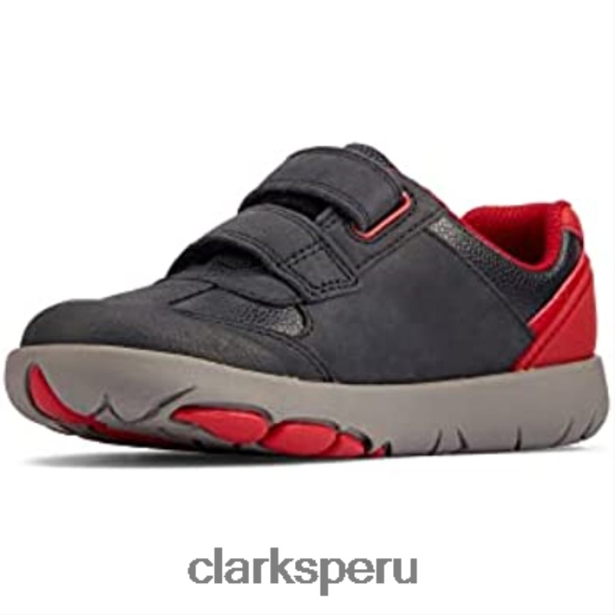 Zapatillas clarks rex play k para niño azul marino rojo niños Clarks 40N4LX738 rojo marino