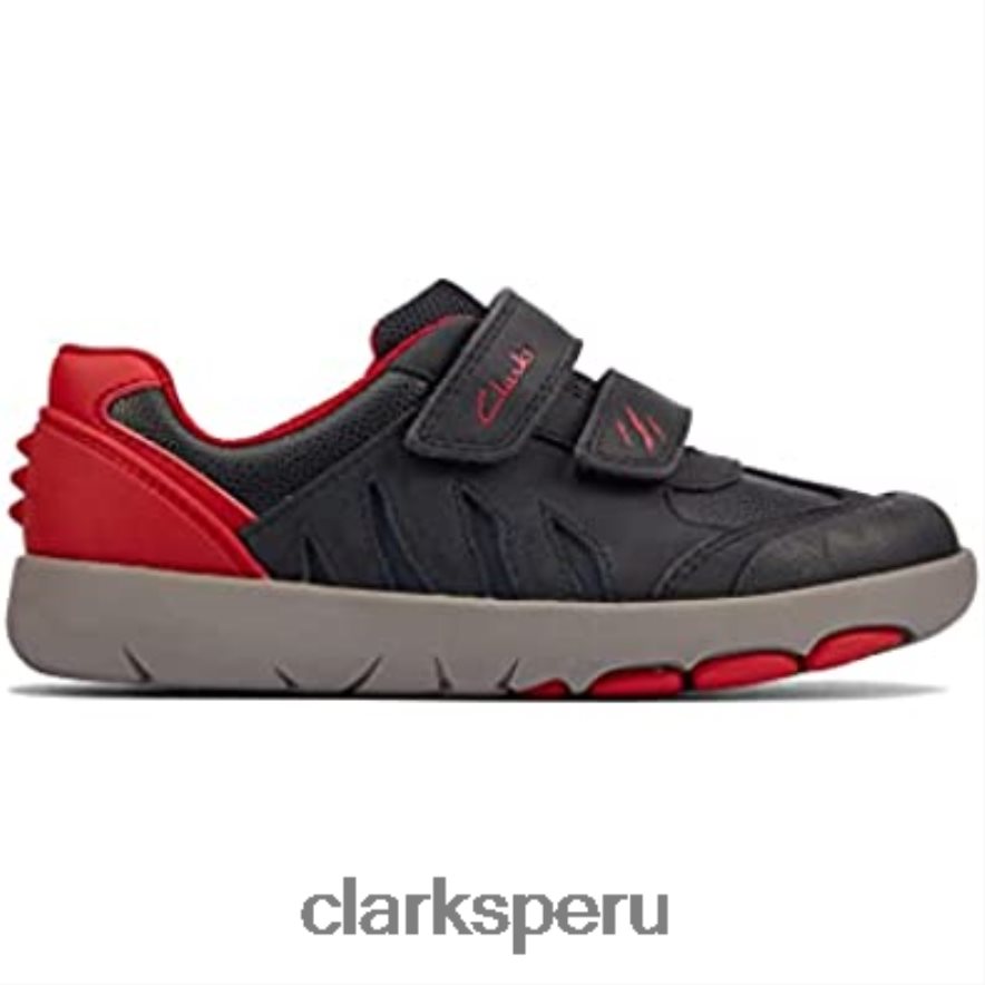 Zapatillas clarks rex play k para niño azul marino rojo niños Clarks 40N4LX738 rojo marino
