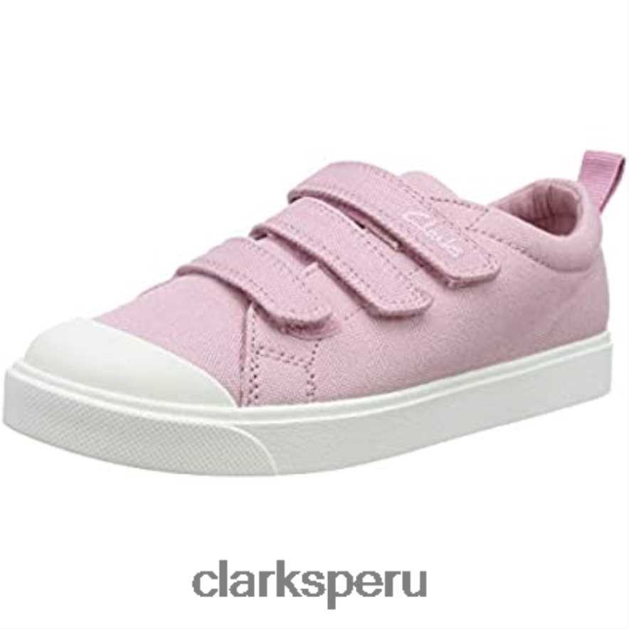 rosa lona rosa lona rosa clarks niño unisex niños city vibe k zapatillas bajas niño niños Clarks 40N4LX2835 rosa lienzo rosa lienzo rosa