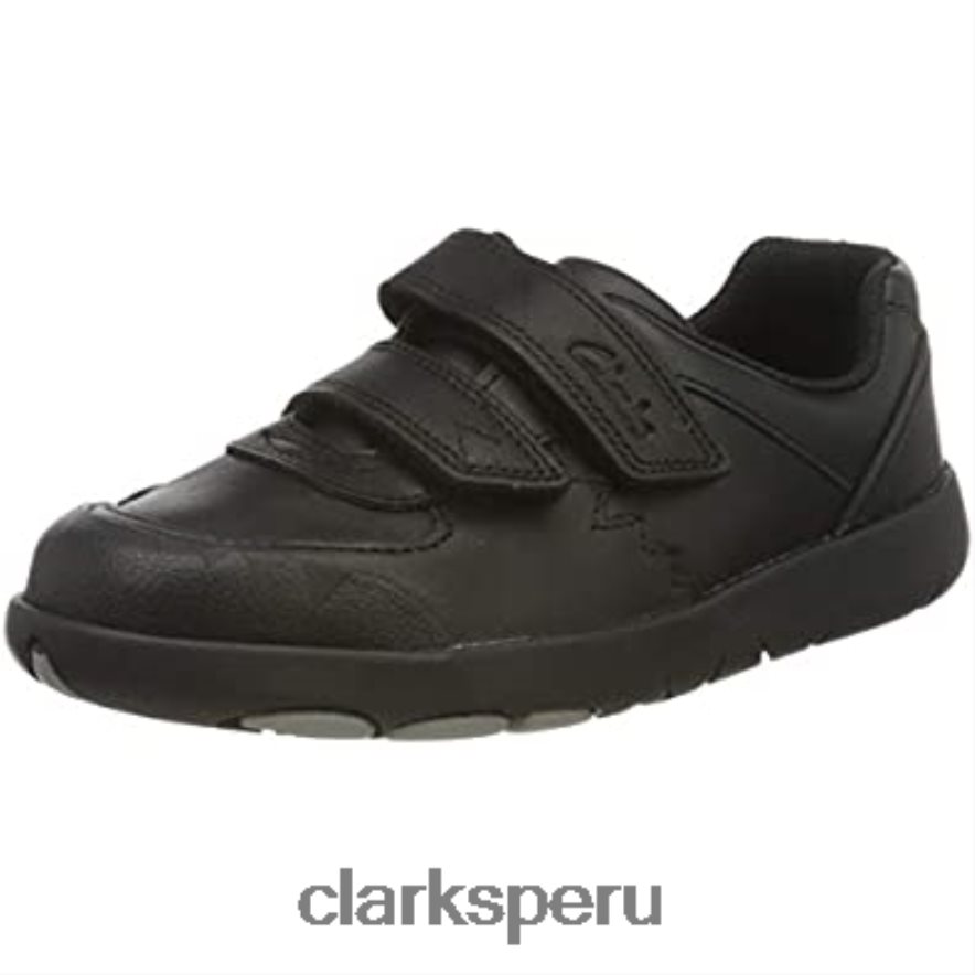 zapatillas bajas rex pace k para niño clarks negro niños Clarks 40N4LX335 cuero negro cuero negro