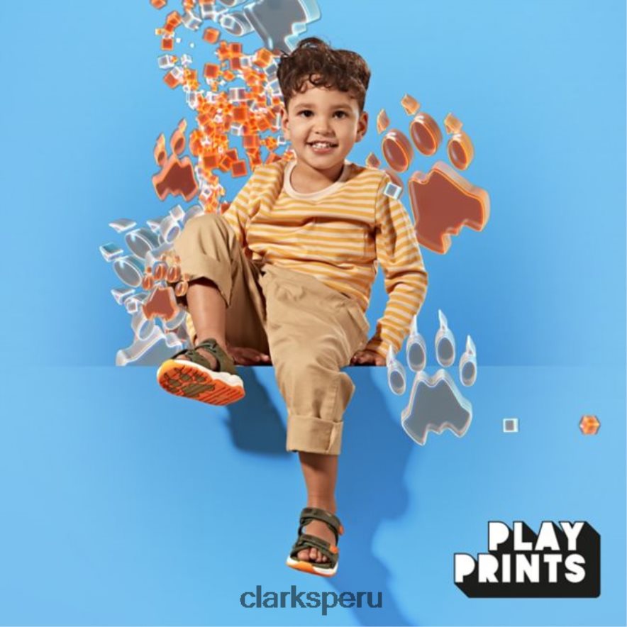 clarks caqui combi c lowder print niño caqui combi niños Clarks 40N4LX6889 combinado caqui