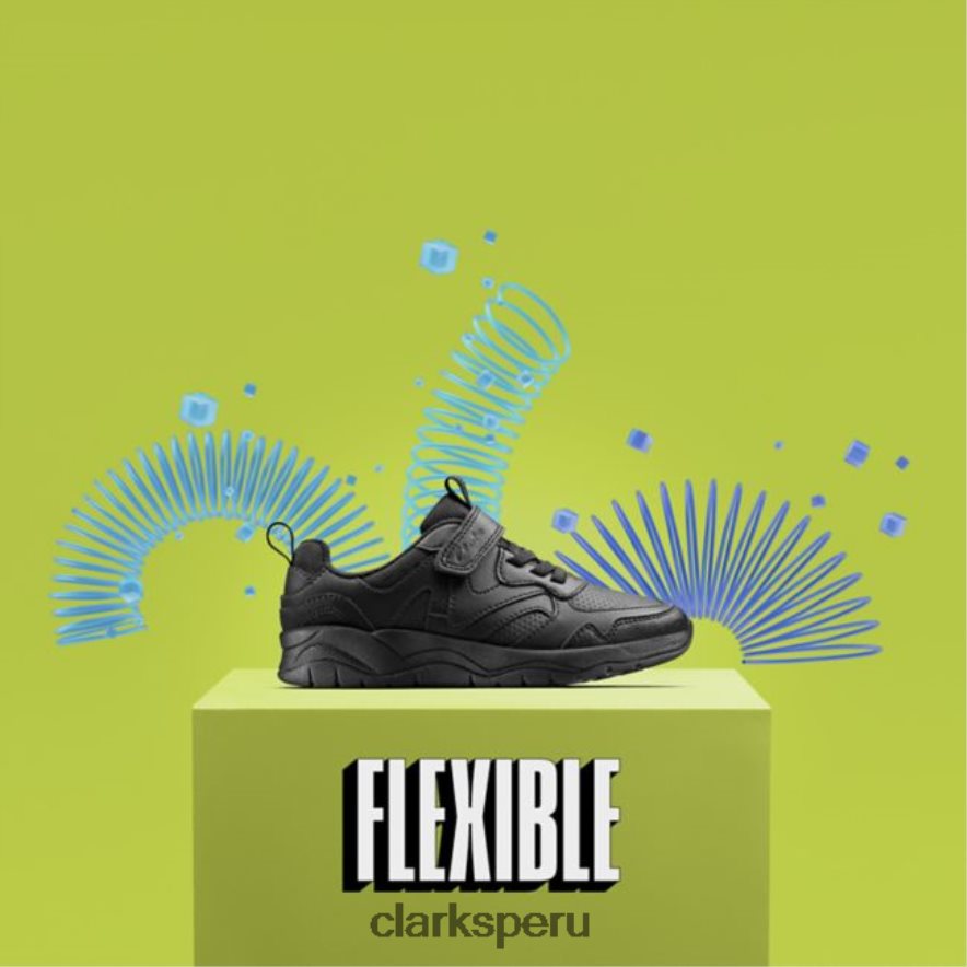 clarks de cuero negro c lowder sprint kid cuero negro niños Clarks 40N4LX5812 cuero negro