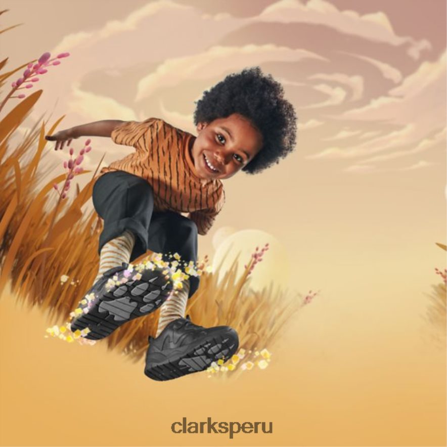 clarks de cuero negro c lowder sprint kid cuero negro niños Clarks 40N4LX5812 cuero negro