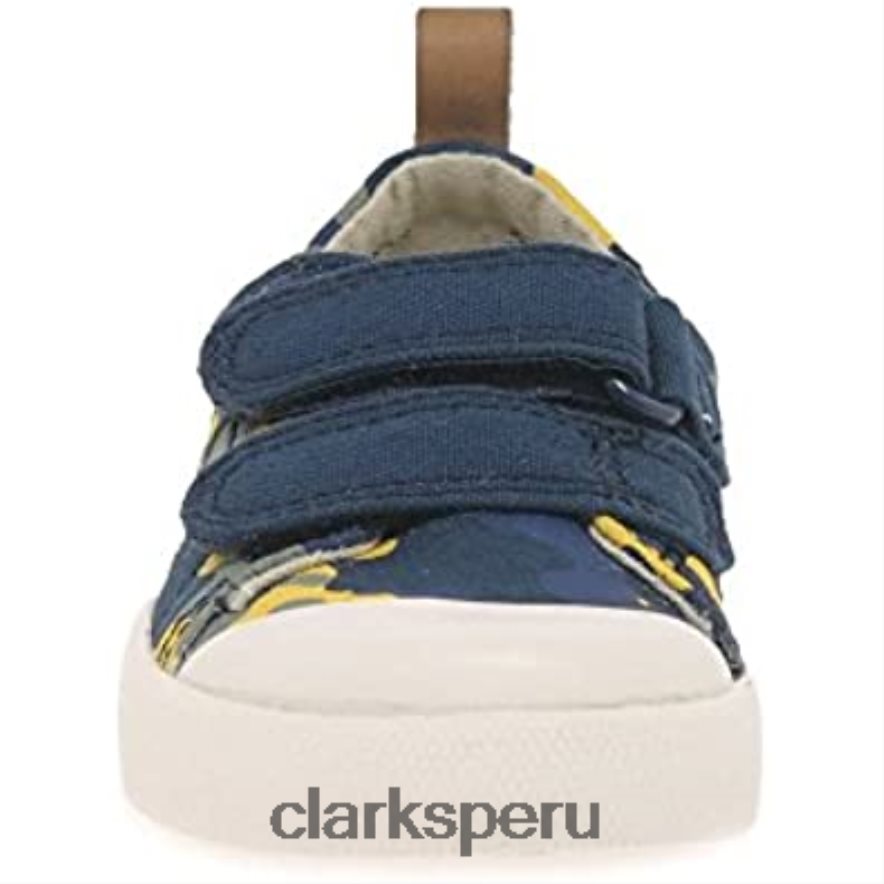 Clarks Halcy High zapatos de lona para niño, camuflaje azul marino niños Clarks 40N4LX259