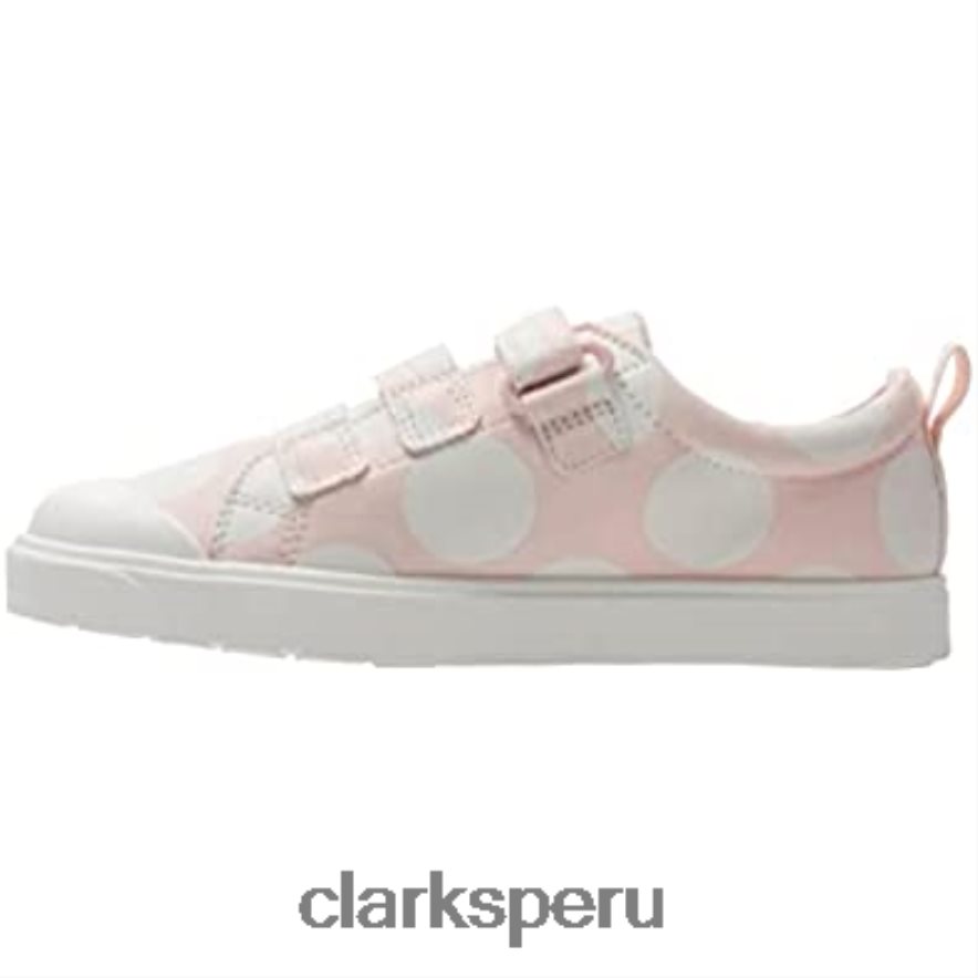 Clarks rosa niños niños niñas zapatos de lona con gancho y bucle City flare lo k niños Clarks 40N4LX651 rosa